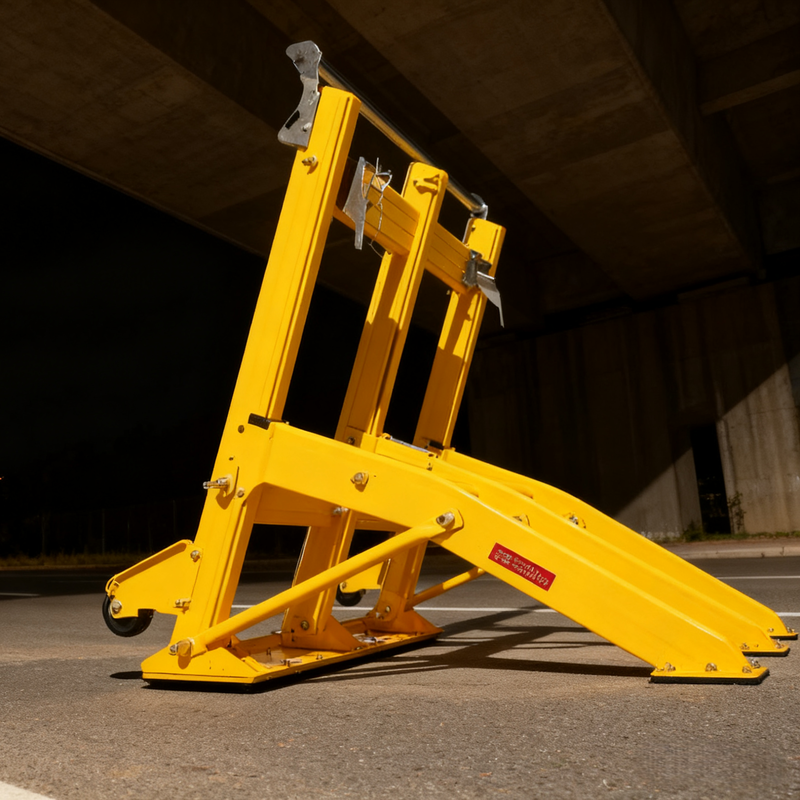 25 kg Leichtgewicht mobile Fahrzeugbarriere mit klappbarem Design und hochaufsichtlicher Orange für die Verkehrssicherheit
